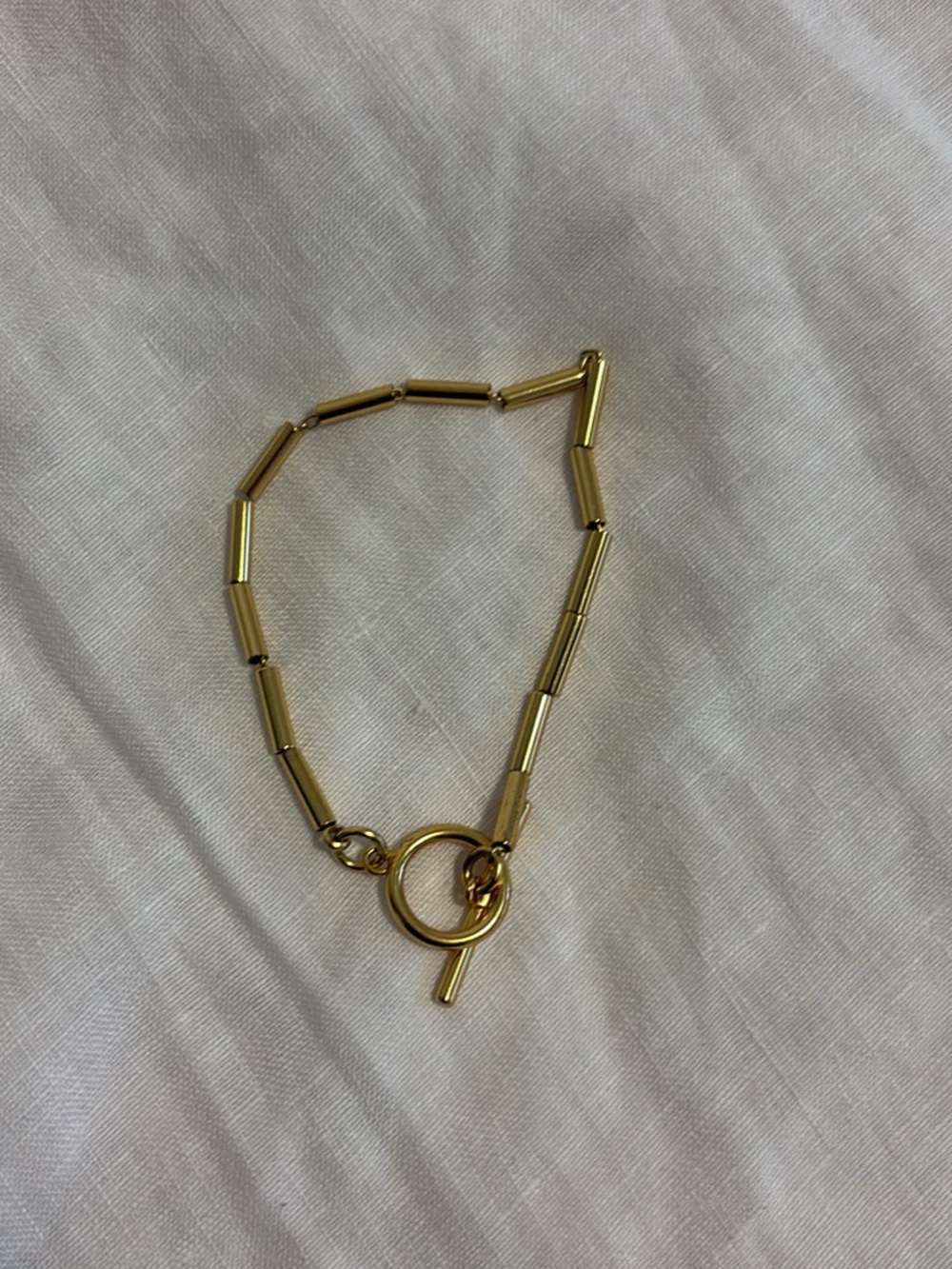 J. Crew Gold Tube Link Toggle Bracelet